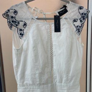 Romeo + Juliet White Embroidered Romper Jumpsuit - Size M/L